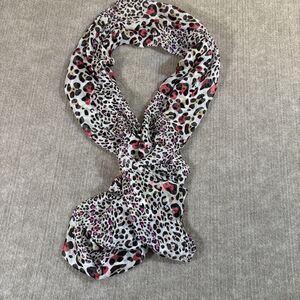 Anne Klein Women’s Silk Scarf Pink Animal Print Lightweight‎ Chiffon